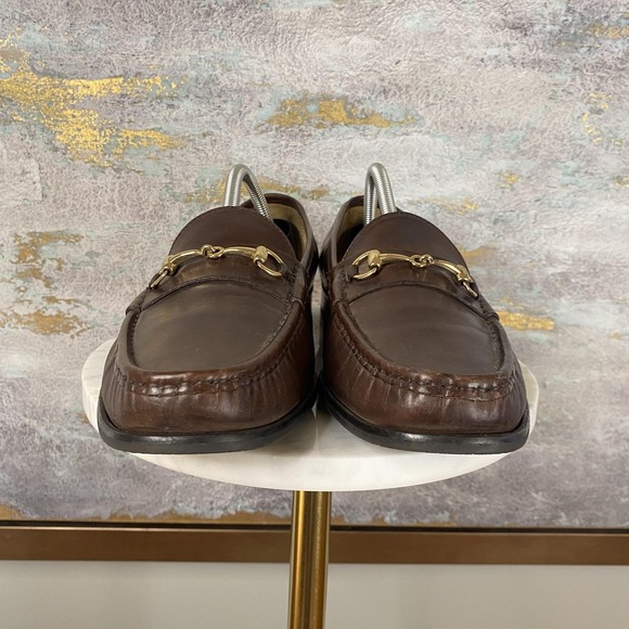 Cole Haan Shoes Mens Size 10.5 M Brown Leather Horsebit Slip On Dress Square Toe - Picture 3 of 11